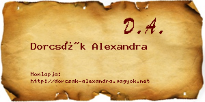 Dorcsák Alexandra névjegykártya