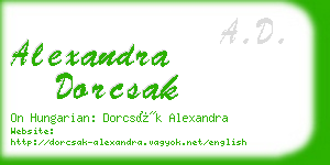 alexandra dorcsak business card